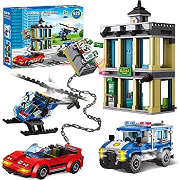 【中古】【輸入品・未使用】INRATELL シティポリス捕獲泥棒ビルディングセット 警官車 バンク ヘリコプター ゲッタウェイスポーツカー 子供のための楽しい警察追跡おもちゃ｜スカイマーケットプラス