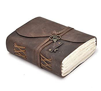 【中古】【輸入品・未使用】レザージャーナル ヴィンテージレザージャーナル アンティークハンドメイド デックルエッジ ヴィンテージペーパーレザーバウンドジャーナル レザ｜スカイマーケットプラス