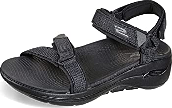 【中古】【インポート品・未当て嵌める】Skechers Go Walk アーチフィットメッシュクォーターストラップ, 黒いこと, 8 Wide