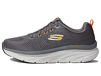 【中古】【インポート品・未当て嵌める】Skechers メンズ D\u0027lux ウォーカーコミューター, 濃灰色/オレンジ色, 9.5 X-Wide