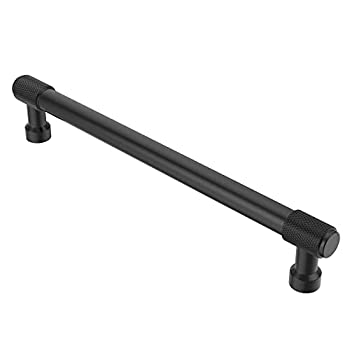 【中古】【輸入品・未使用】Alzassbg 10個パック マットブラック キャビネット取っ手 7インチ (177.8mm) 穴の中心 ゴールド キッチンハードウェア 刻み付きキャビネットハン