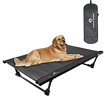 【中古】【インポート品・未当てはめる】折りたたみ式昇降式犬用臥榻 ? 携帯型折りたたみ式犬用コット 冷やかす愛玩動物臥榻 軽銀枠組み付き添い人 生き胆鍵を掛ける取り合わせ メッシュ キャ