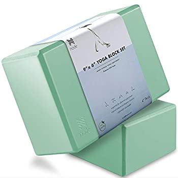 【中古】【輸入品・未使用】Node Fitness (Set of 2) Latex-Free EVA Foam Yoga Blocks - Mint 141［並行輸入］