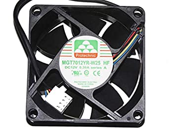 【中古】【インポート品・未当て嵌める】70x70x25粍 MGT7012YR-W25 HF 12V 0.39A 4線 7糎 落ち居る気違い
