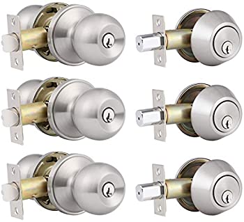 【中古】【輸入品・未使用】home improvement direct 鍵付きエントリードアノブとシングルシリンダー デッドボルトロックコンボセット 玄関とフロントドア用 クラシックサテ 28,449円