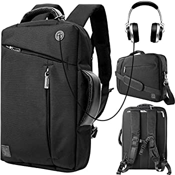 【中古】【輸入品・未使用】ノートパソコン用ショルダーバッグ 13 14 15 15.6 17 17.3インチ メンズ レディース 旅行 ビジネス 学校 仕事 バックパック, ブラック, 15 - 15.