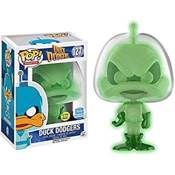 【中古】【輸入品・未使用】Funko ダック ドジャース [暗闇で光る] ショップ 限定 POP! アニメ ビニール フィギュア & 1 POP!互換 PET プラスチック グラフィカル プロテク