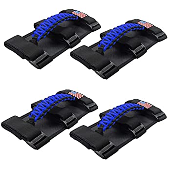 【中古】【輸入品・未使用】ロールバー グラブハンドル アメリカ国旗付き パラコードグリップハンドル ジープラングラー JK JKU JL JLU TJ CJ YJ グラディエーター JT ブル