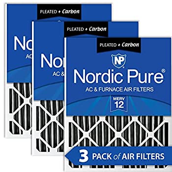 【中古】【輸入品・未使用】Nordic Pure 16?x 16?x 2pm12?C-3プリーツMERV 12?PlusカーボンAC炉フィルタ3パック、16?x 16?x 2?\