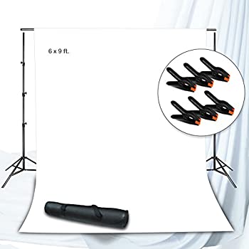 【中古】【輸入品・未使用】背景モスリン背景サポートシステムwithフォトクランプ、ホワイトBackdropモスリン、フォト/ビデオスタジオキット、jsag262