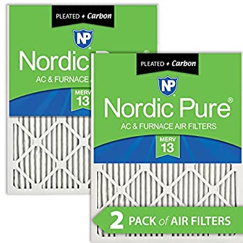 【中古】【輸入品・未使用】Nordic Pure 24 x 24 x 1 MERV 13 Plus カーボンプリーツ AC炉エアフィルター 24 x 24 x 1M13 + C-2 2ピース|スカイマーケットプラス