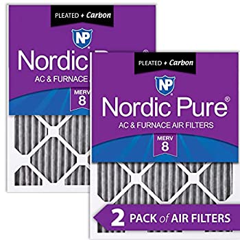 【中古】【輸入品・未使用】Nordic Pure 20x20x1 MERV 8 プリーツプラス カーボンAC炉エアフィルター 2パック｜スカイマーケットプラス