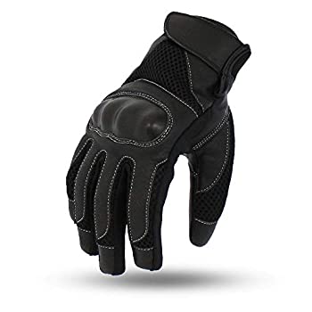 【中古】【輸入品・未使用】First Mfg Co メンズ アクシス レザー オートバイグローブ (ブラック、ミディアム)