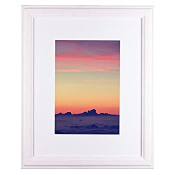 【中古】【輸入品・未使用】Craig Frames Wiltshire 236 シンプルホワイトハードウッドピクチャーフレーム ホワイトマット1枚付き 11 x 17インチのプリントとマットなし14 x