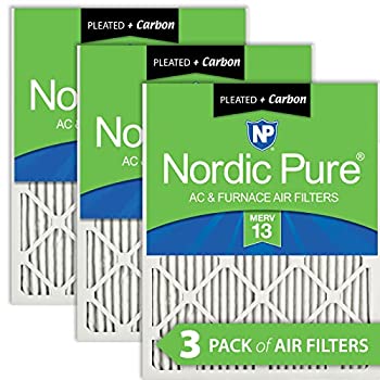 【中古】【インポート品・未当て嵌める】Nordic Pure 14x25x1 (13 1/2 x 24 1/2 x 3/4) プリーツエアフィルター MERV 13 Plus 炭素 3個風呂敷き包み