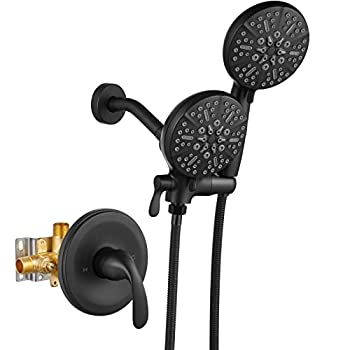 【中古】【輸入品・未使用】gotonovo マットブラック シャワートリムキット 高圧デュアル2イン1シャワーヘッドコンボシステム ABSハンドヘルドシャワーヘッドと雨浴シャワー 29,735円