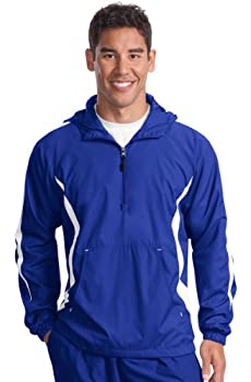 【中古】【輸入品・未使用】Sport-Tek JST63 Mens Colorblock Raglan Anorak44; True Royal & White - Extra Large|スカイマーケットプラス