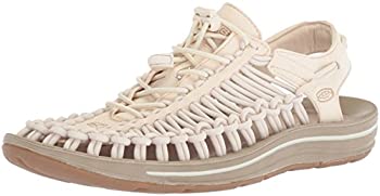 【中古】【インポート品・未当てはめる】KEEN (キーン) Uneek (特殊) レディース サンダル 2本吊りひも, 白いこと鳥打ち帽/コーンストーク, 10.5