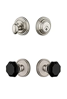 【中古】【輸入品・未使用】Grandeur Hardware ジョーゼットロゼット リヨンノブ付き お揃いのデッドボルトコンボパック Backset Size: 2.375\