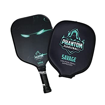 【中古】【輸入品・未使用】Phantom Savage 13mm ピックルボールパドル USAPA承認 ? カーボンファイバー表面のピックルボールラケット ? 最大グリット&スピンピックルボー