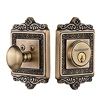 【中古】【輸入品・未使用】Nostalgic Warehouse 726067?Egg & DartプレートSingle円柱デッドボルトEgg & Dartドアノブでアンティーク真鍮、｜スカイマーケットプラス