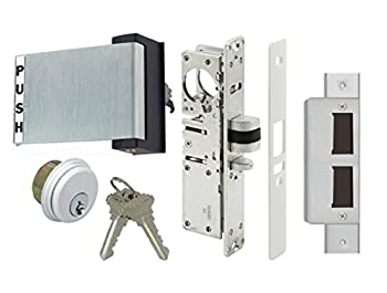 【中古】【輸入品・未使用】AR Rite Style ラッチ 店頭 ドア ほぞ穴 デッドラッチ ロック エグジット パドルハンドルキット シリンダー&キー付き アルミニウム製 シルバー 4