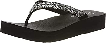 【中古】【輸入品・未使用】Skechers Women's Flip Flop Sandals, Black Black Mitobuck Clear Black Trim Blk, 36｜スカイマーケットプラス