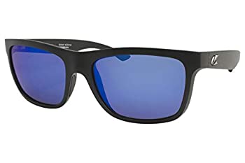 【中古】【インポート品・未当て嵌める】Kaenon メンズ Clarke 偏光流行り物黒眼鏡 (引っ敷き黒いこと/火器、ウルトラパシフィックブルー)