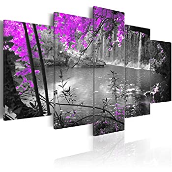 【中古】【インポート品・未当て嵌める】artgeist Handart 帆布 ウォール工芸 滝 40x20in - 5枚 図面 帆布 刷り上げる 活動写真 工芸細工物 想い浮かべる ひな形 コンテンポ