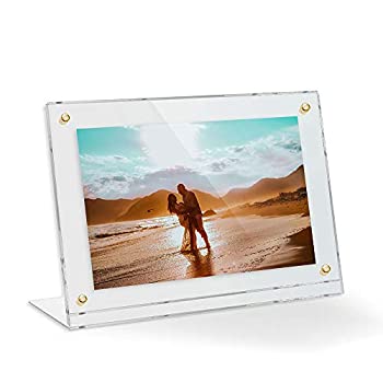 【中古】【インポート品・未当て嵌める】14 x 8.5 アクリル樹脂フローティング活動写真一こま - 一覧表照明ランプ ゴールド磁石式向こう正面押しかぶせる付き添い人 活動写真を飾り気の無いにうつり変わり - 亜米利加製