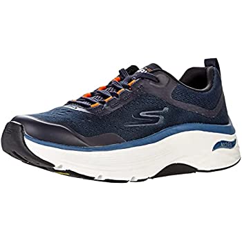 【中古】【輸入品・未使用】Skechers マックスクッションアーチフィット - 220196, ネイビー/オレンジ, 8.5 Wide