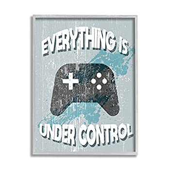 【中古】【インポート品・未当て嵌める】Stupell Industries Everything is Under Control 音楽フレーズ 飾り気のないな映像媒体力くらべ、Daphne Polselliによるひな形 グレーフレームウォールアート
