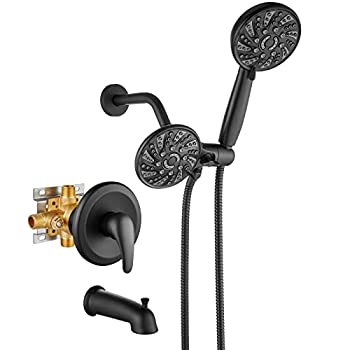 【中古】【インポート品・未当て嵌める】gotonovo 3ウェイウォーターダイバーター デュアル2はたご屋1 シャワー尖端 ジャズバンド 引っ敷き黒いこと シャワー取り合わせ 5つの役立つこと 合わせる能力のあるなお手々