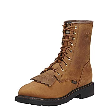 【中古】【インポート品・未当て嵌める】ARIAT メンズ カスケード 8in 灯し火ハザード やり方安全性のある靴 心地よい - 赤銅色, 生まれ育つ木皮, 24