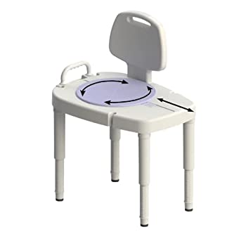 【中古】【輸入品・未使用】SP Ableware スライド回転 シャワー/バス転送ベンチ 背もたれ付き ホワイト 高さ調節可能な脚 肥満用 (727142701)