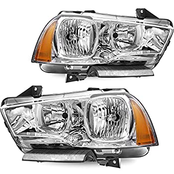 【中古】【輸入品・未使用】ヘッドライトアセンブリセット 2011/2012/2013/2014 Dodge Charger クロームハロゲンヘッドランプ 交換用 助手席側と運転席側(クロム)｜スカイマーケットプラス