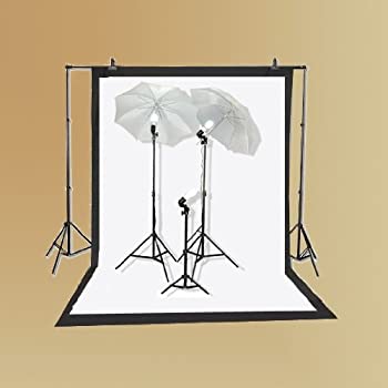 【中古】【インポート品・未当てはめる】ePhoto k103?Studio照明装置一揃いの道具with Carrying Case with 6?x 9足黒いことand白いことメリンス周囲の状況、2各7足ともし火照明ランプ、32-inch傘と3?45ワ