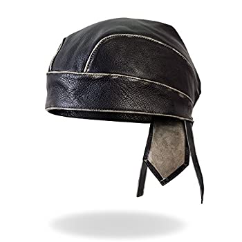 【中古】【輸入品・未使用】Hot Leathers HWL1009 レザーヘッドラップ グレーラブ付き (ブラック)