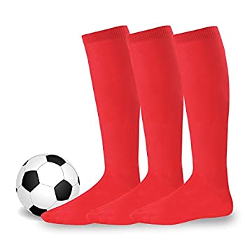 【中古】【インポート品・未当てはめる】Soxnetアクリルユニセックスサッカースポーツチームクッションソックス3容器に並べる US 大いさ: S 色合い: 赤いこと