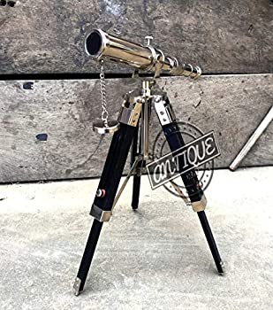 【中古】【輸入品・未使用】AVシルバーオーナメント オフィス/ガーデン置物 海洋船望遠鏡 スタンド三脚付き