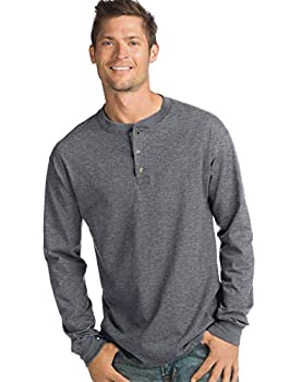 【中古】【輸入品・未使用】Hanes メンズ Beefy 長袖 3ボタン ヘンリー, スレートヘザー, X-Large