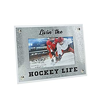 【中古】【輸入品・未使用】Pavilion Gift Company Livin' The Hockey Life - 8.5x6.5インチ イーゼルバック写真フレーム グレー