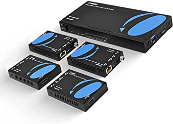【中古】【輸入品・未使用】OREI 4K 1x4 HDMIエクステンダースプリッター マルチオーバーシングルケーブル CAT6/7 4K@60Hz 4:4:4 HDCP 2.2 IRリモートEDID管理 最大100フィ
