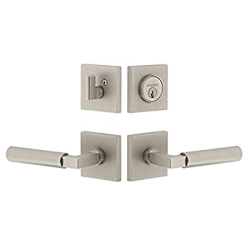 【中古】【輸入品・未使用】Viaggio 630661 Quadrato Rosette 2-3/4インチ バックセット Contempo Smooth レバー マッチするデッドボルト サテンニッケルエントリーセット｜スカイマーケットプラス