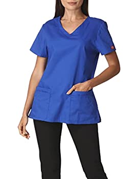 【中古】【輸入品・未使用】DickiesレディースEDS署名Scrubs Jr。フィットVネックトップ US サイズ: 4L カラー: ブルー
