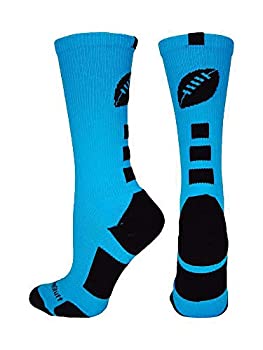 【中古】【輸入品・未使用】(Medium, Electric Blue/Black) - MadSportsStuff Football Logo Athletic Crew Socks (Multiple Colours)|スカイマーケットプラス
