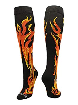 【中古】【輸入品・未使用】MadSportsStuffふくらはぎに炎の模様 運動用ソックス 6色展開 M ブラック｜スカイマーケットプラス