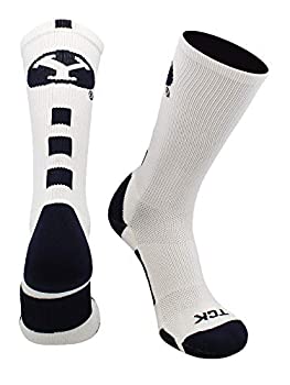 【中古】【輸入品・未使用】(Medium, White/Navy) - TCK BYU Cougars Baseline Crew Socks