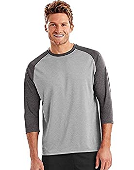 【中古】【輸入品・未使用】Hanes メンズ スポーツパフォーマンス ベースボールTシャツ、オックスフォードグレーヘザー/グラナイトヘザー、S