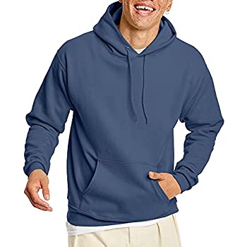 【中古】【インポート品・未当て嵌める】Hanes Men\u0027s Pullover EcoSmart Fleece Hooded Sweatshirt, Denim Blue, Medium メンズファッション-トップス-パーカー